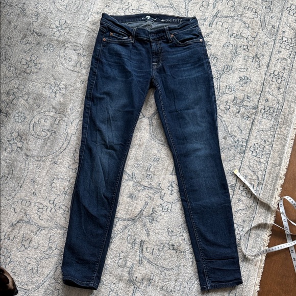 7 For All Mankind Women's Skinny Jeans - Indigo - Picture 2 of 8